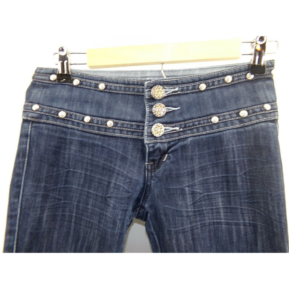 Clash jeans Blue Skinny Jeans pants SZ 3 w/ front pockets  belt detail (29X30.5)